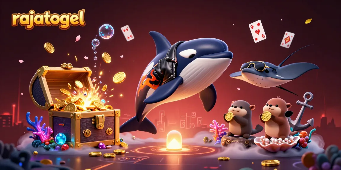 Win big with rajatogel in this vibrant underwater casino scene featuring adorable characters.