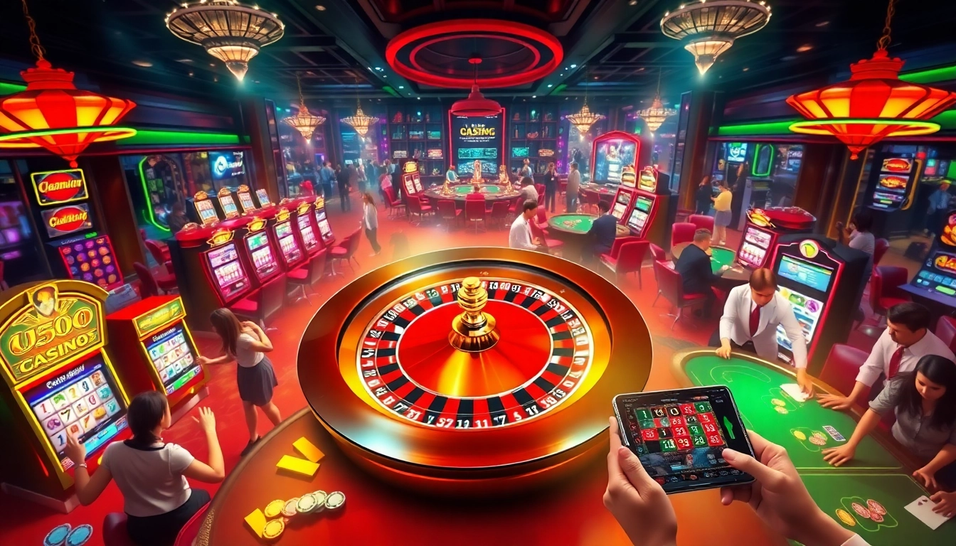 Engaged players enjoying the thrilling u888 online casino experience with vibrant slot machines.