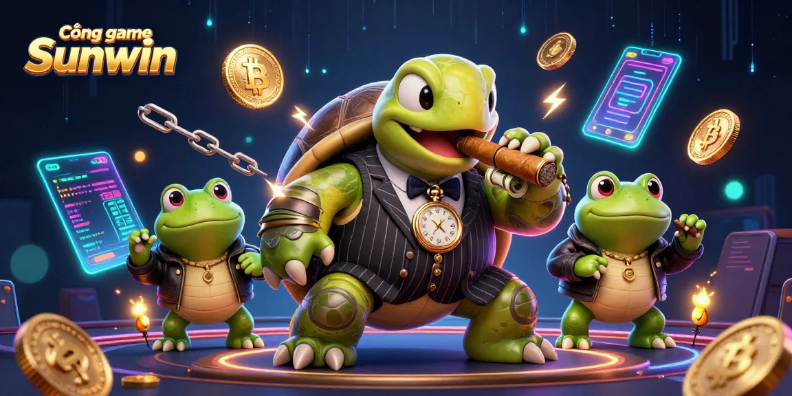 Engage with Cổng game Sunwin by joining a vibrant casino scene showcasing crypto-themed gaming elements.
