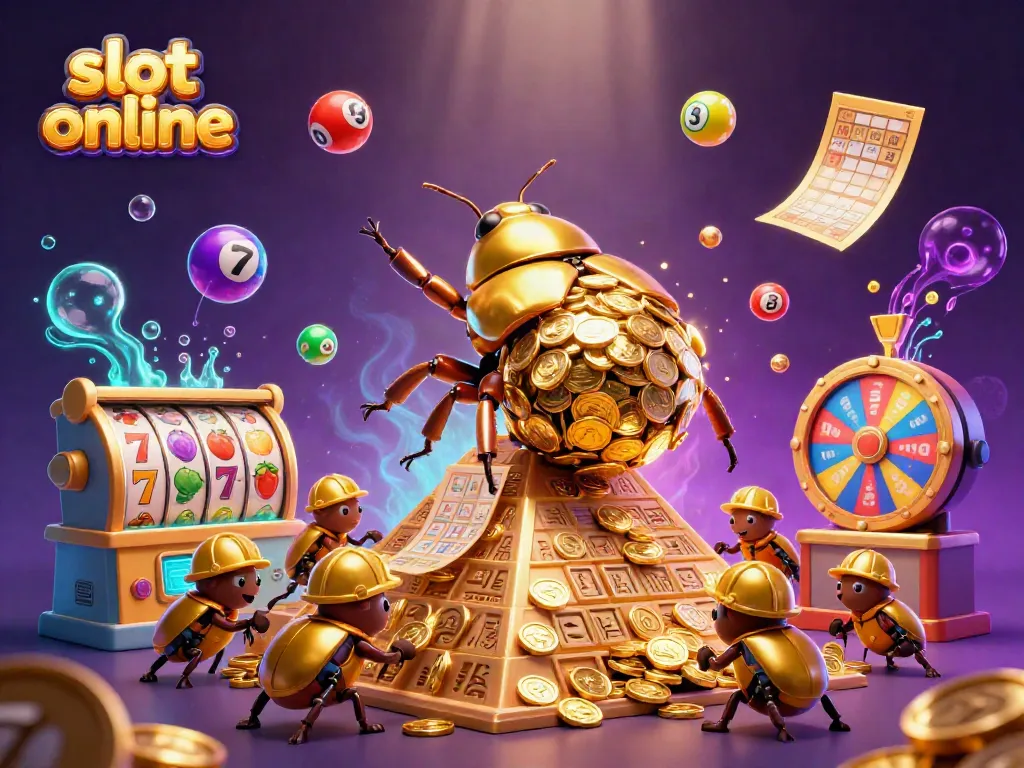 Menangkan slot online dengan strategi terbaik dalam ilustrasi kasino yang megah dan dinamis.