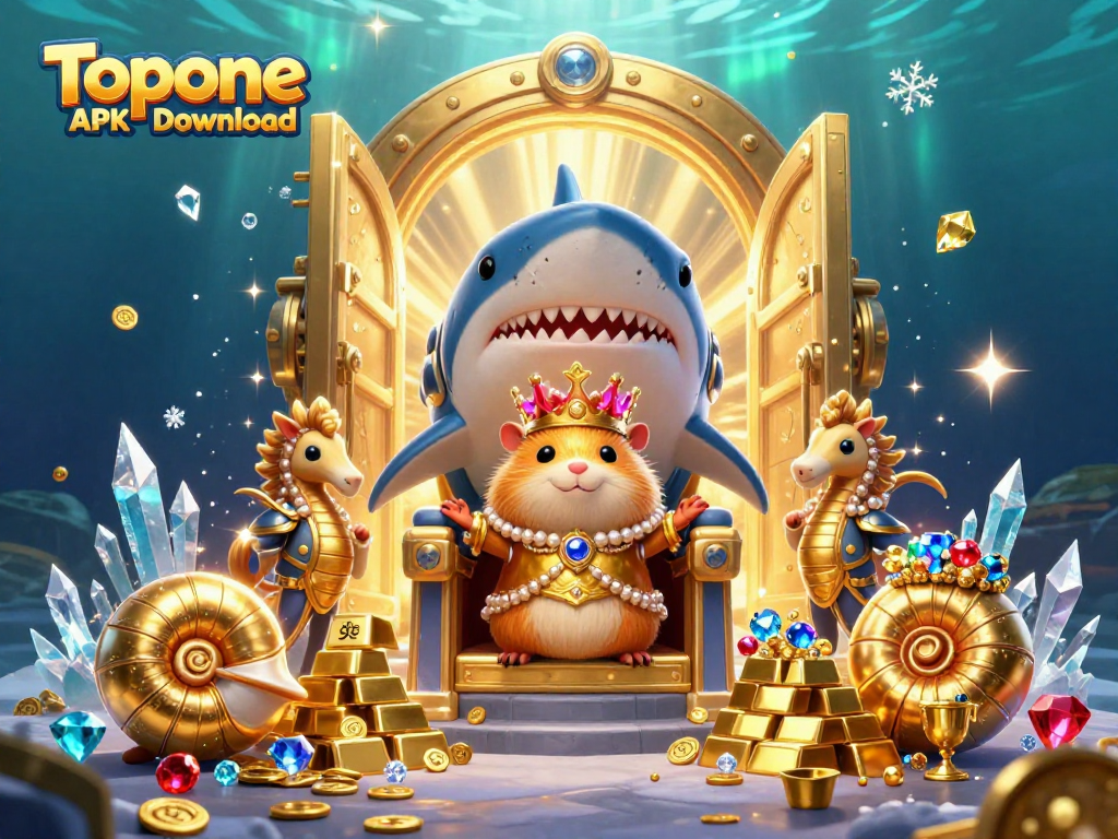 Play and win with the Topone APK Download featuring vibrant underwater casino elements.