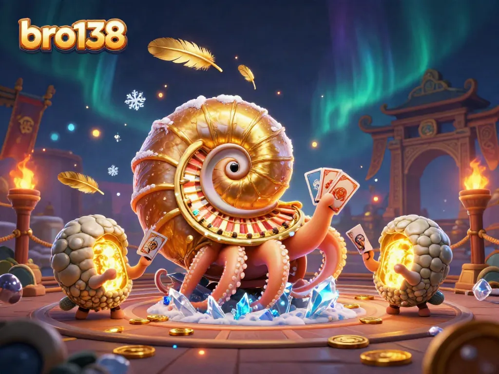 Experience the excitement of bro138 with a dynamic 3D casino illustration showcasing engaging game elements.