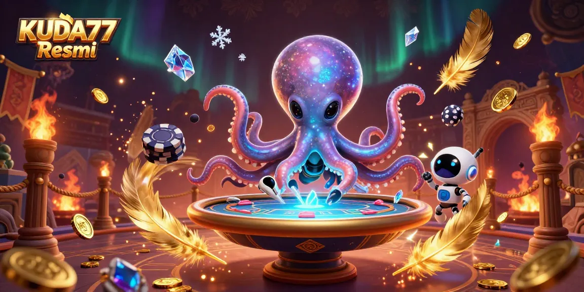 Permainan slot seru di KUDA77 Resmi dengan alien dan robot yang beraksi.