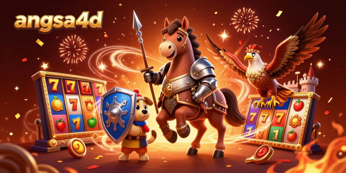 Experience angsa4d with a thrilling 3D illustration showcasing medieval characters amidst vibrant slot game elements.