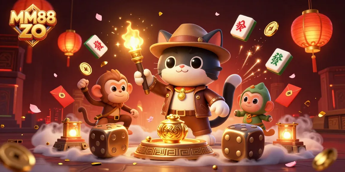 Engage with MM88 ZO in a vibrant casino adventure illustration featuring thrilling game elements.