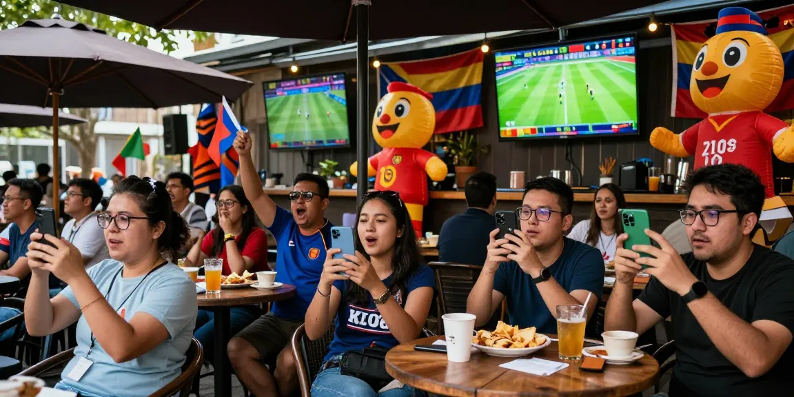 Fans engage with بث مباشر soccer match on mobile devices in a lively pub setting