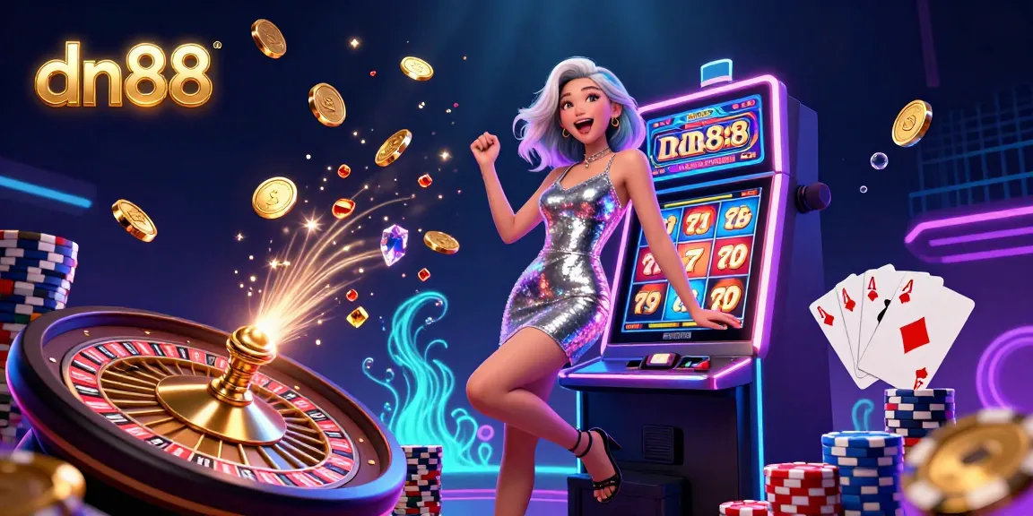 Experience the thrill of dn88 with dynamic slot machines and colorful casino elements bursting with excitement.