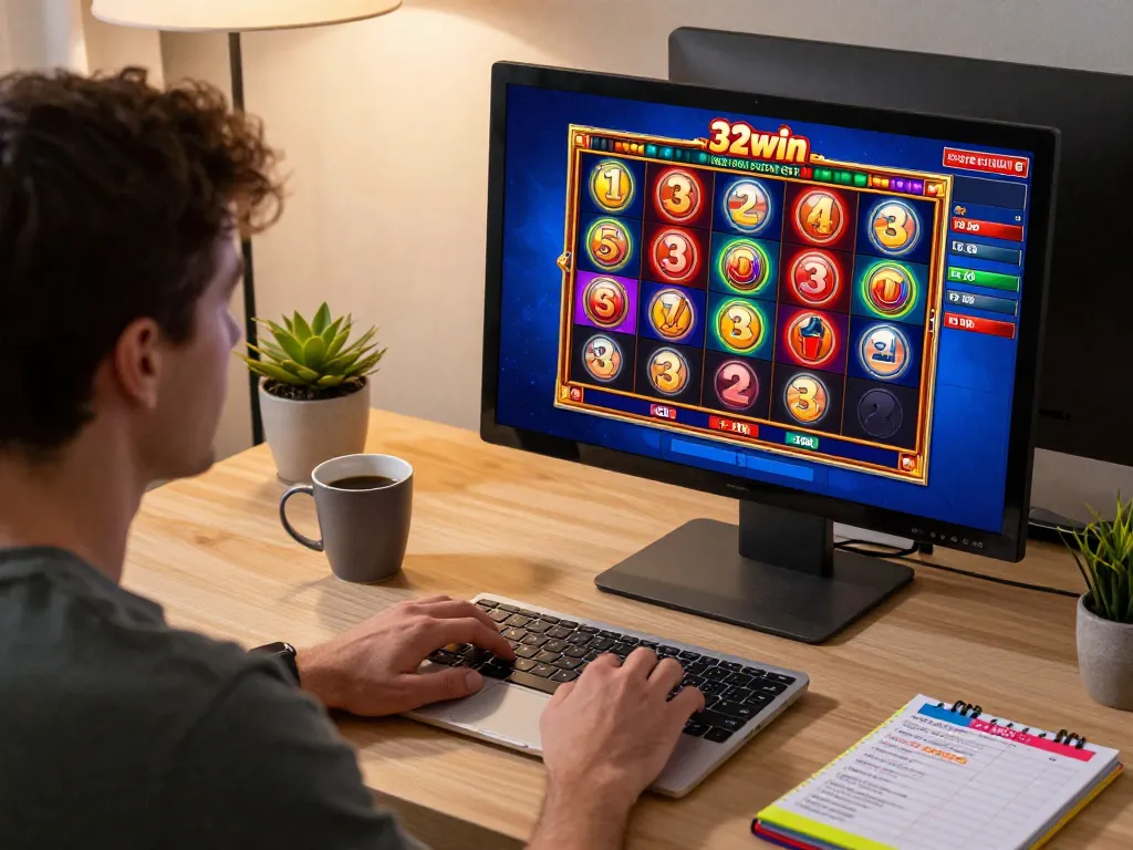 Engaging 32win gameplay on a computer screen during a strategic online gaming session