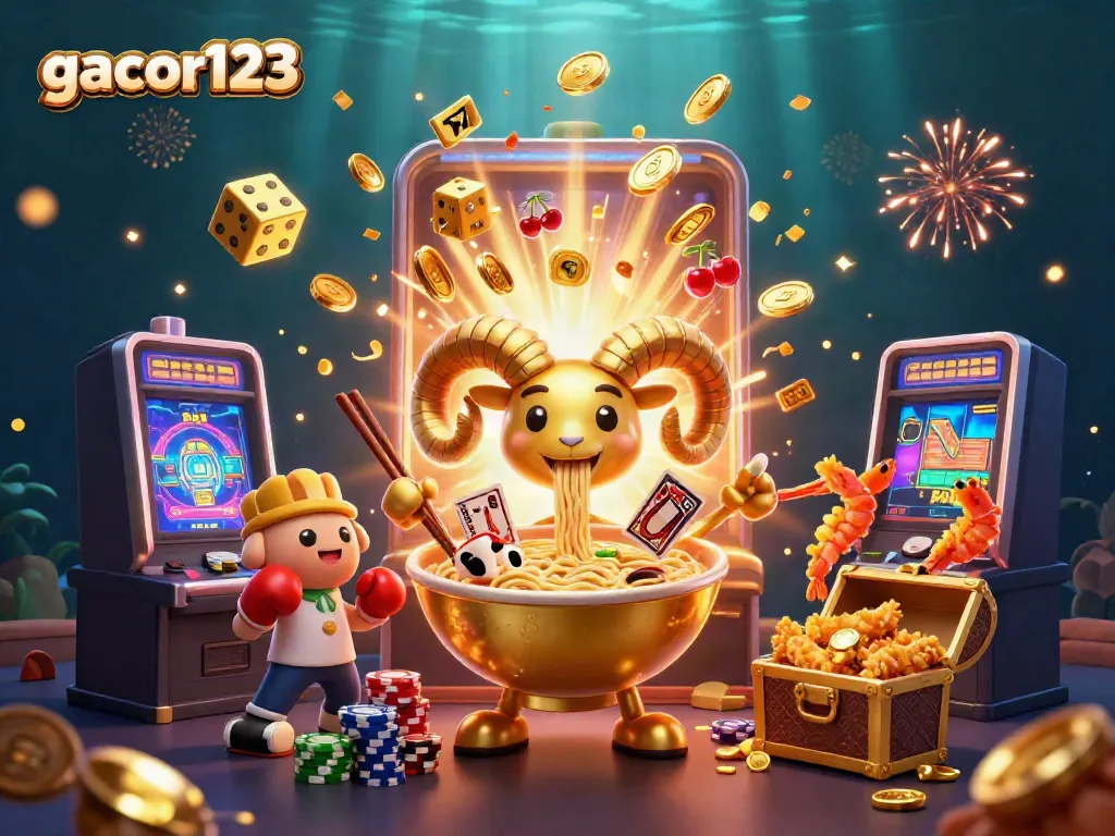 Experience vibrant gaming action with gacor123's playful 3D casino characters and jackpot excitement.
