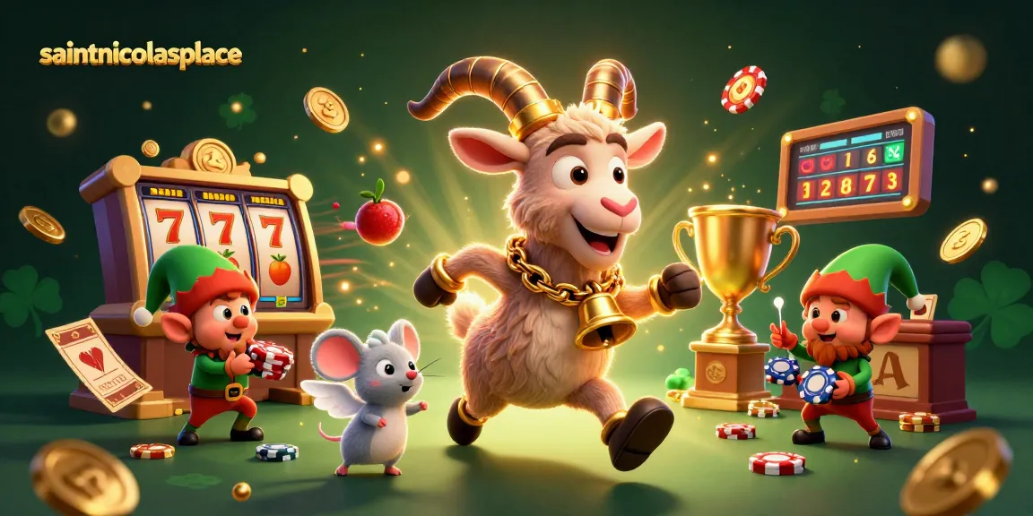 Experience thrilling gameplay at saintnicolasplace casino with festive characters amidst dynamic slot action.