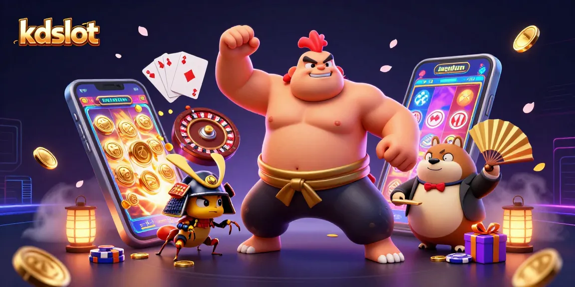 Experience thrilling wins with kdslot in a vibrant 3D casino scene filled with excitement!