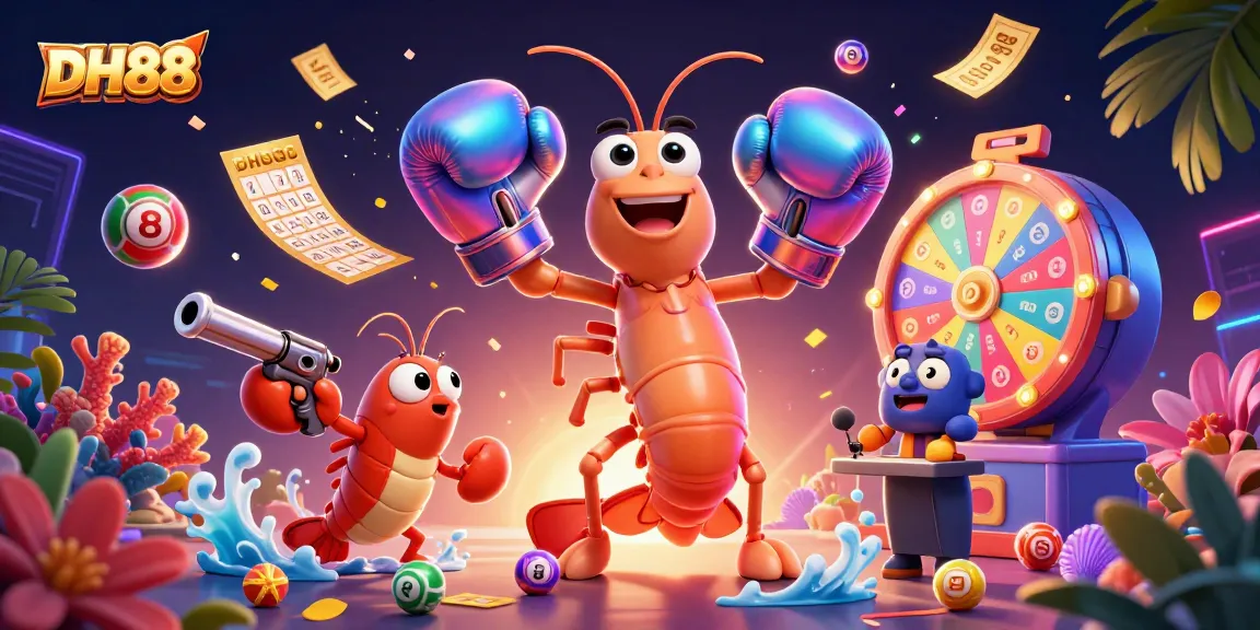 Experience thrilling games at DH88 with vibrant lottery elements and dynamic characters.