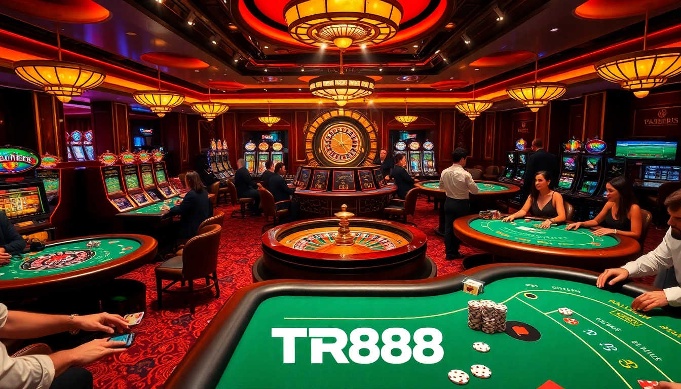 Experience the excitement of TR88 casino with players engaging in high-stakes games.