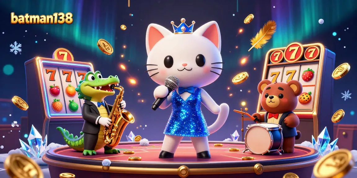gambar batman138 menampilkan kucing penyanyi jazz dengan hiasan kasino dan slot
