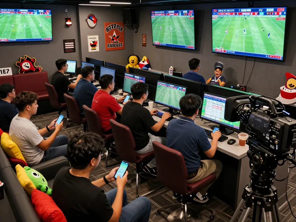 Exciting kèo bóng đá hôm nay betting scene with enthusiastic gamblers engaging with live sports.