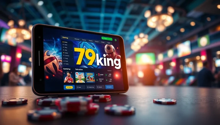 Opwindende online gokervaring met 79king's boeiende gaminginterface die sport- en casino-actie toont.