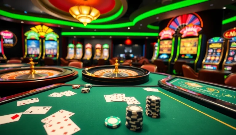 MM88 brings thrilling casino action with vibrant tables, poker chips, and exciting slot machines.