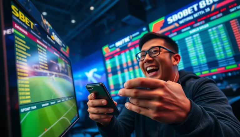 SBOBET88 bettor engaging confidently in online sports betting with excitement.