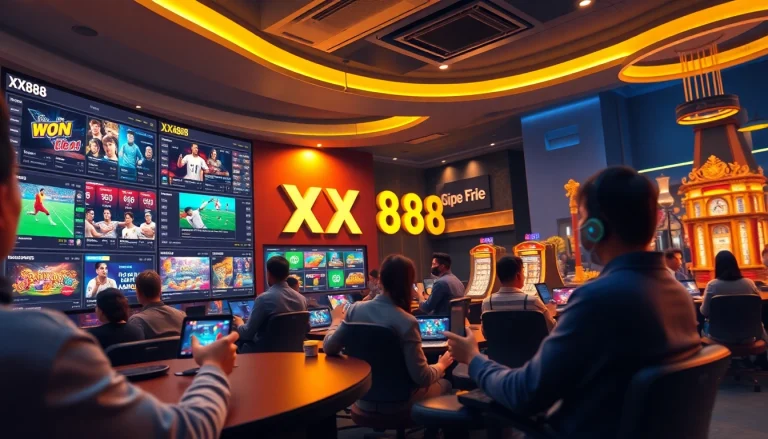 Dynamic online betting scene showcasing XX88 HOW with users engaging in diverse games.