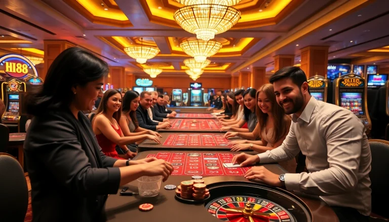 Players engaging in strategic casino games, reflecting the excitement of Hi 88.