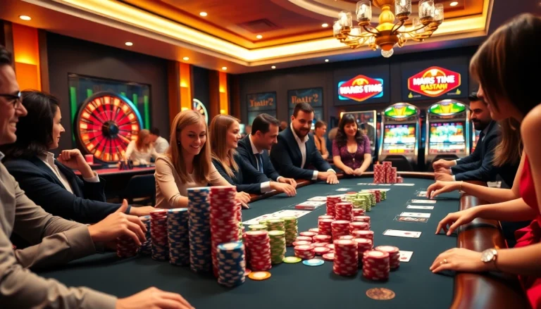 A high-stakes poker scene showcasing vibrant poker chips and cards at https://mm88.nl/ online casino.