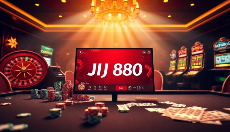 Engaging gamblers with Đá Gà Thomo BJ888 gaming interface at a high-stakes casino.
