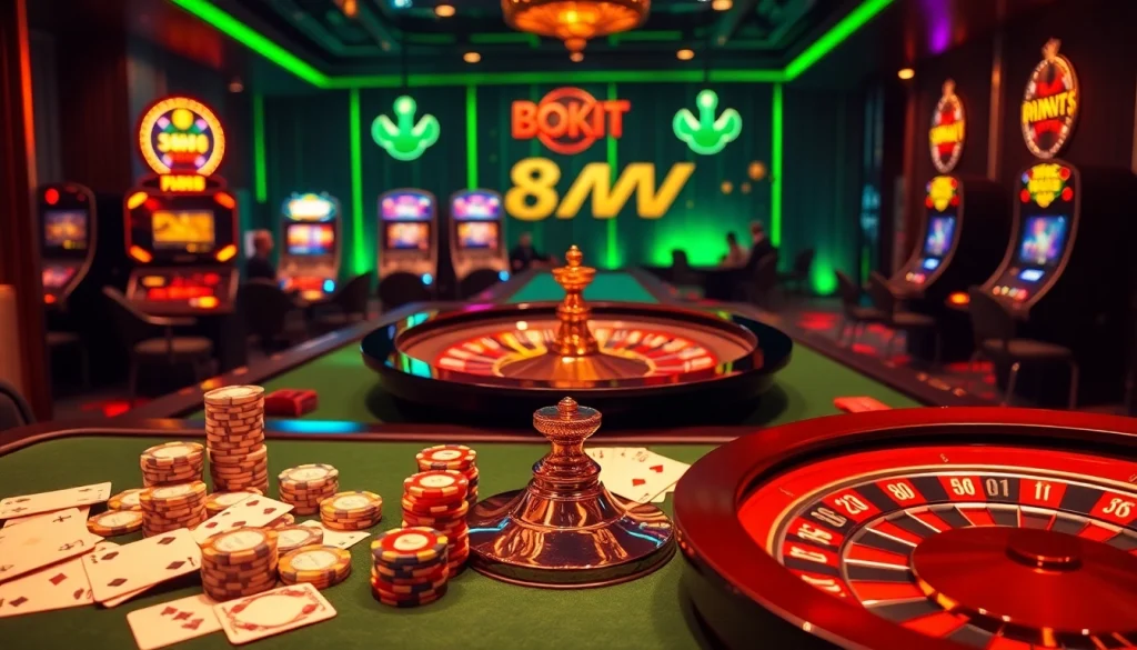Exciting action at the Trang chủ 888VI casino table with high-stakes poker and vibrant atmosphere.