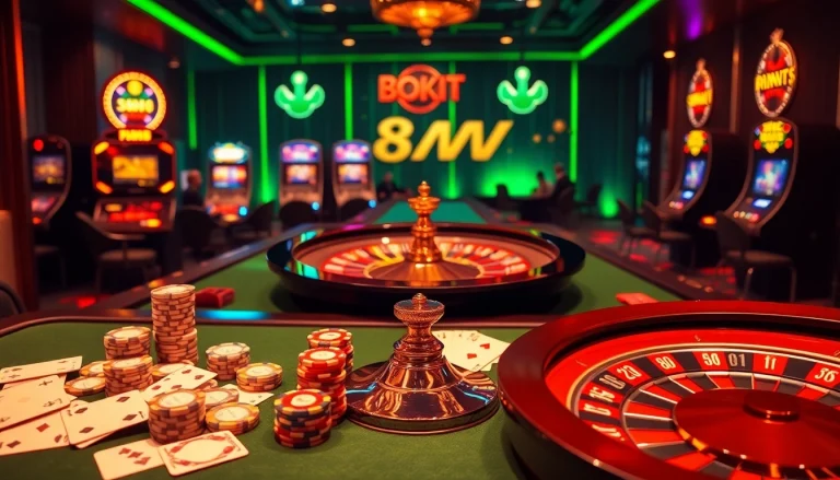 Exciting action at the Trang chủ 888VI casino table with high-stakes poker and vibrant atmosphere.