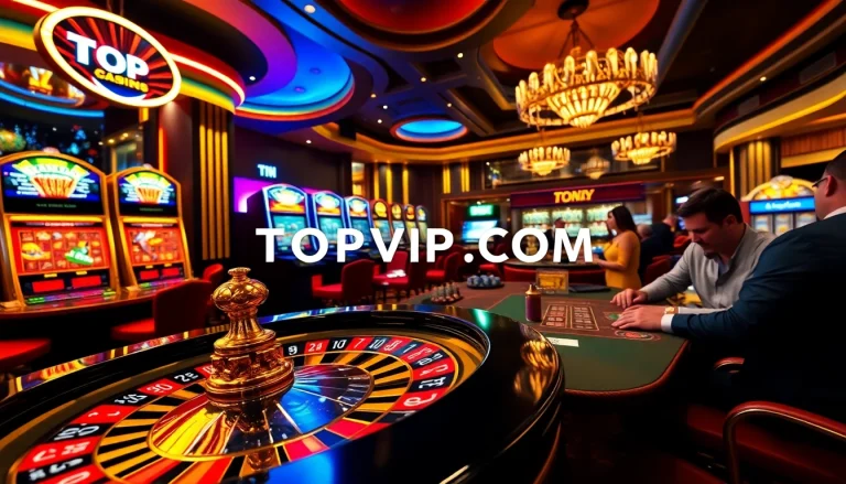 Experience high-stakes gambling at TOPVIP.COM with vibrant casino tables and engaging players.