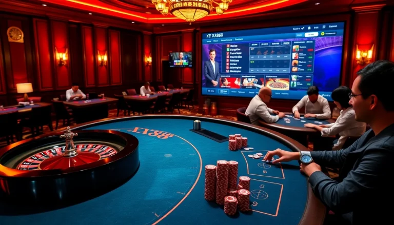 Experience the thrill of XX88 with vibrant casino tables and exciting gambling action.