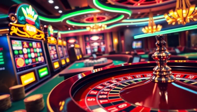 Experience online excitement at https://xx88.ai/ with vibrant casino visuals featuring poker, roulette, and slot machines.