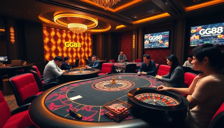 Players engaging in thrilling casino action at GG88's interactive online gaming table.