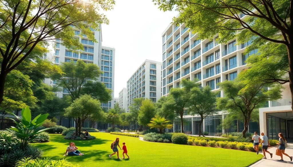 View of Tampines EC, showcasing luxury condominiums surrounded by greenery and community amenities.