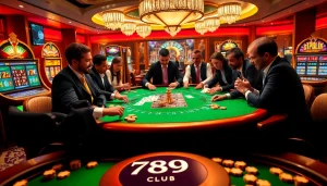 Experience the excitement at 789CLUB with intense poker gameplay and luxurious casino elements.