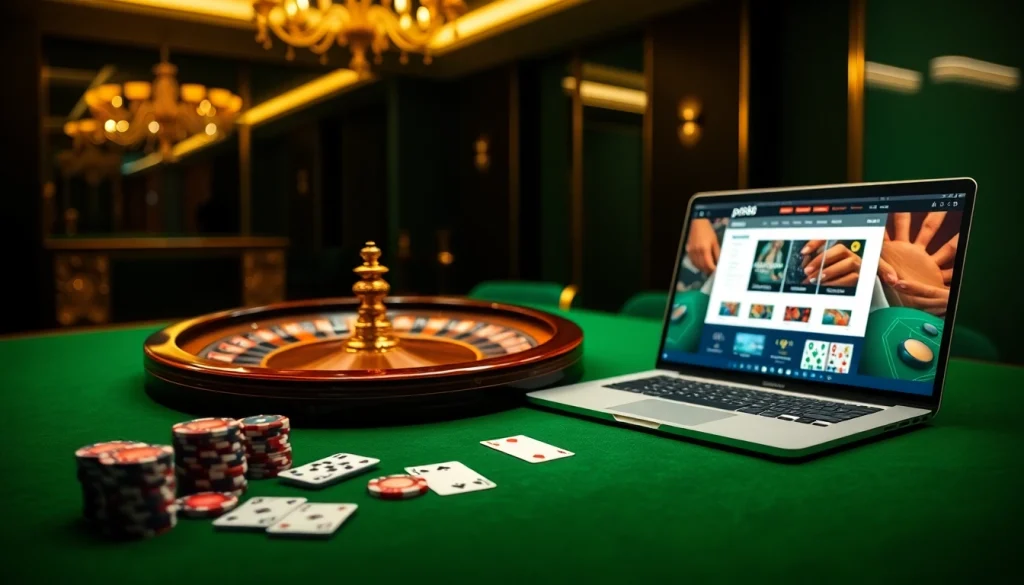 Engaging scene of pg88 trang chủ đăng nhập with luxury poker chips and online gambling interface.