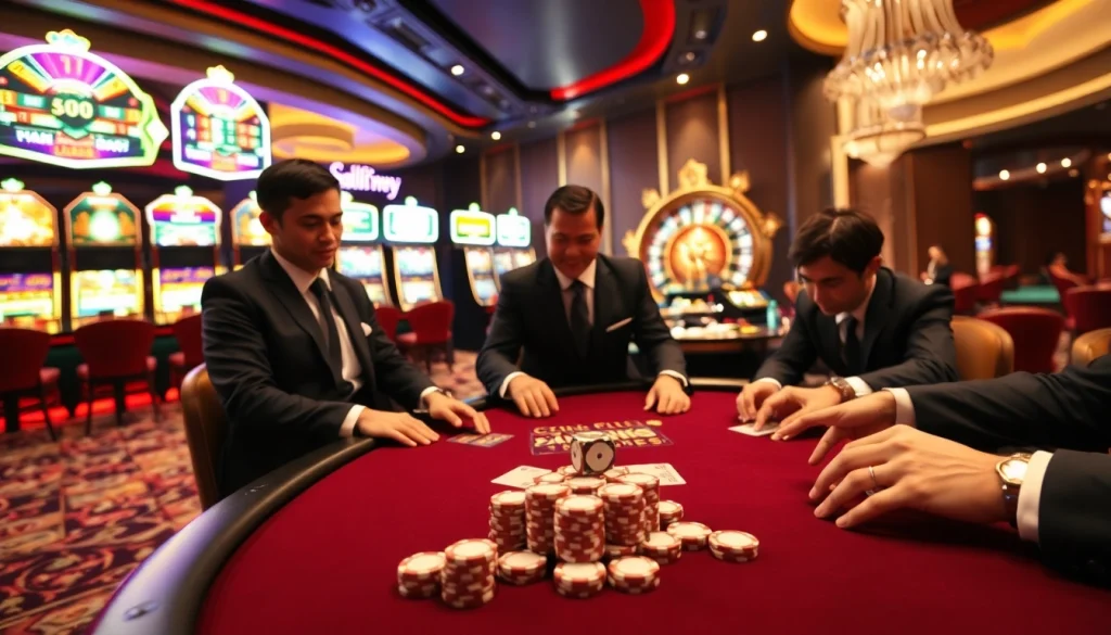 Experience the thrill of casino king88 with vibrant slot machines and an elegant poker game.