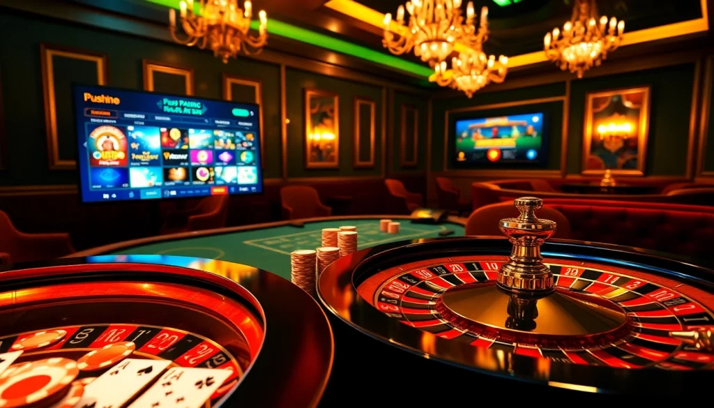 Experience the thrill at Pushpa Club with a luxurious poker table and roulette wheel.