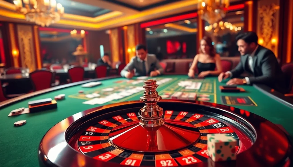 Experience thrilling gameplay at Man88 casino with roulette and poker chips on the table.