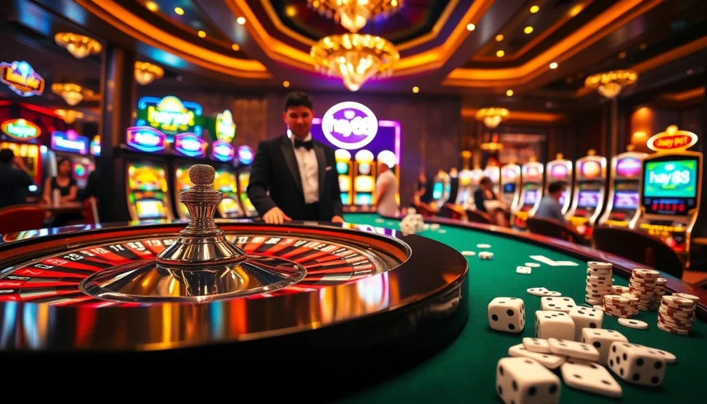 Experience the excitement of 'hay 88' with elegant casino games, rich colors, and thrilling action.