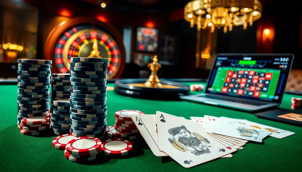 High-stakes poker scene showcasing MK8 betting action with vibrant chips and luxurious atmosphere.