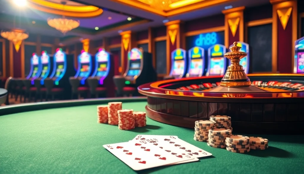 Experience the excitement of gambling at dn88 with luxurious casino elements and vibrant visuals.