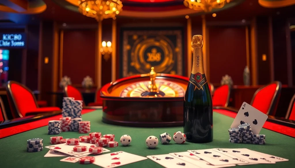 Experience the excitement of KP88 with players enjoying casino games at an elegant table.
