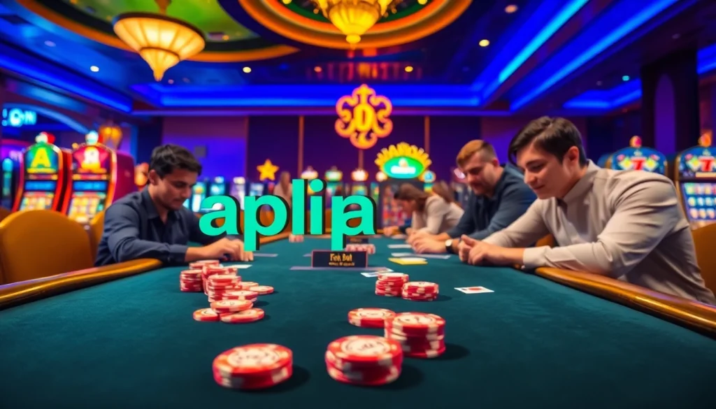 Engage in immersive gameplay at situs apiraja88 with vibrant casino visuals of poker and slots.