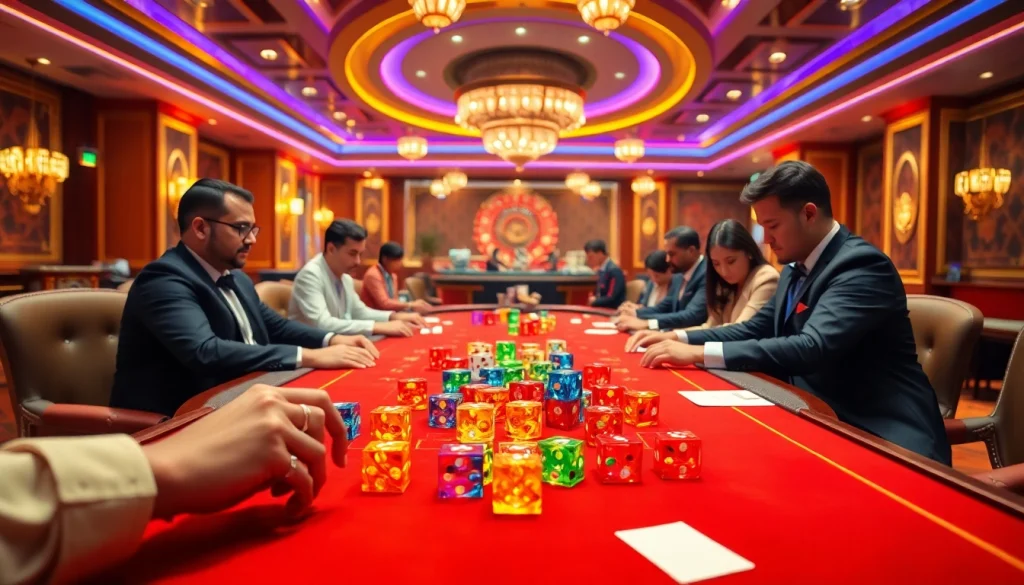 Experience thrilling xóc đĩa online action at a luxurious casino table.