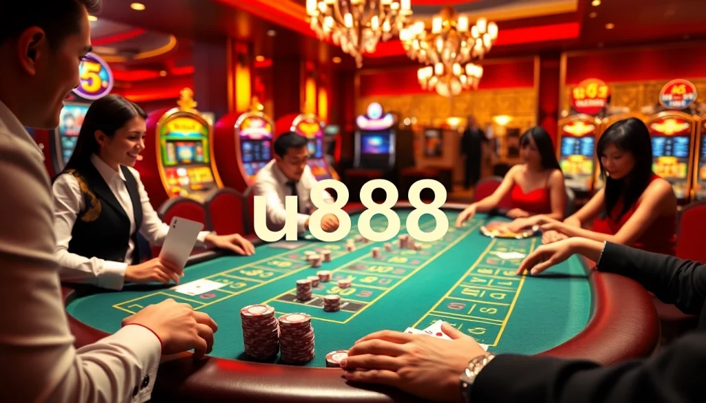 Exciting gameplay at u888 casino with vibrant tables and players engaged.
