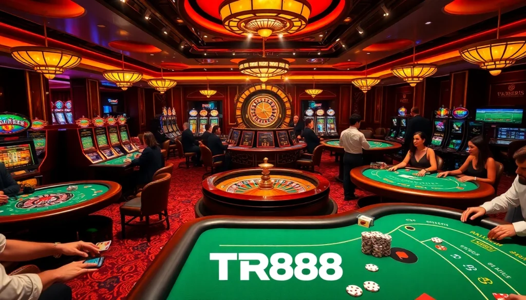 Experience the excitement of TR88 casino with players engaging in high-stakes games.