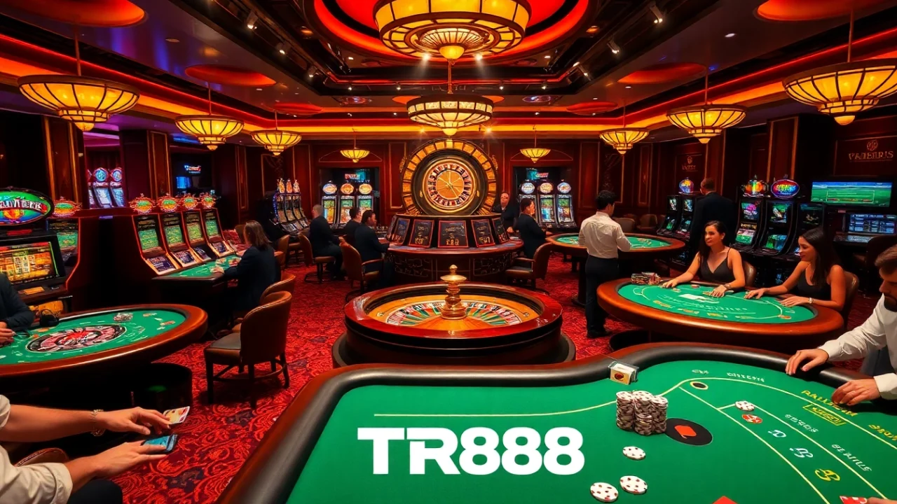 Experience the excitement of TR88 casino with players engaging in high-stakes games.