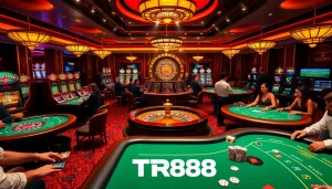 Experience the excitement of TR88 casino with players engaging in high-stakes games.