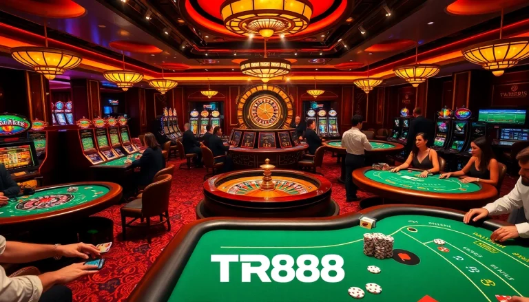Experience the excitement of TR88 casino with players engaging in high-stakes games.