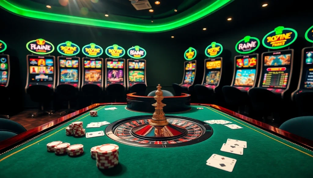 Exciting casino scene featuring poker chips and cards showcasing link ok8386.